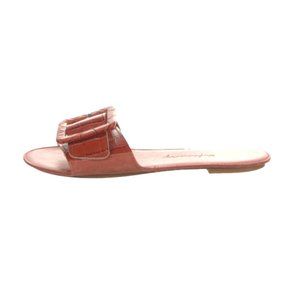 Definery Embossed Leather Slides